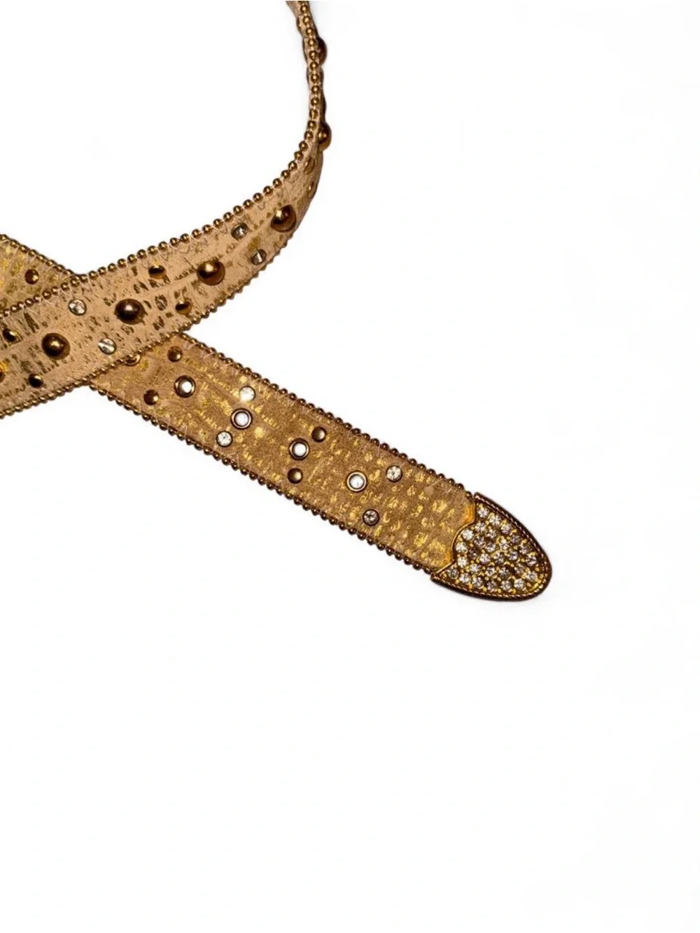 Vintage Y2K Genuine Leather Studded Belt by Charm & Luck | With Tags
